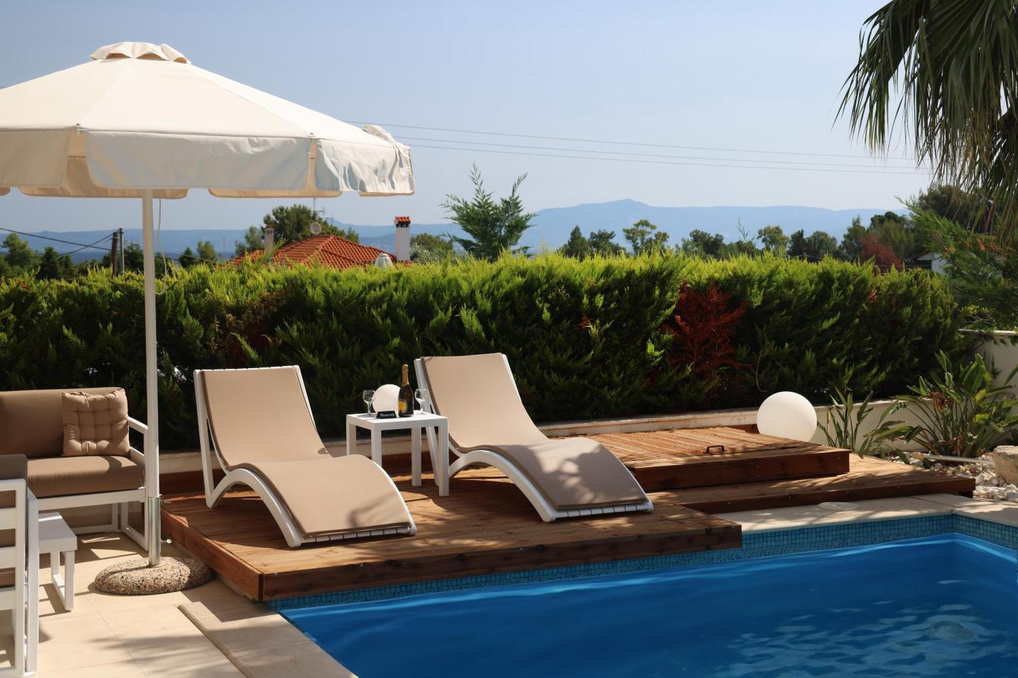 Villa Douglas - Private Pool, Bbq, 4Bdrms, View Pefkochori Exteriér fotografie