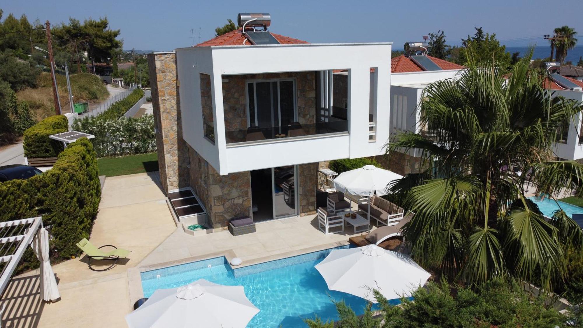 Villa Douglas - Private Pool, Bbq, 4Bdrms, View Pefkochori Exteriér fotografie