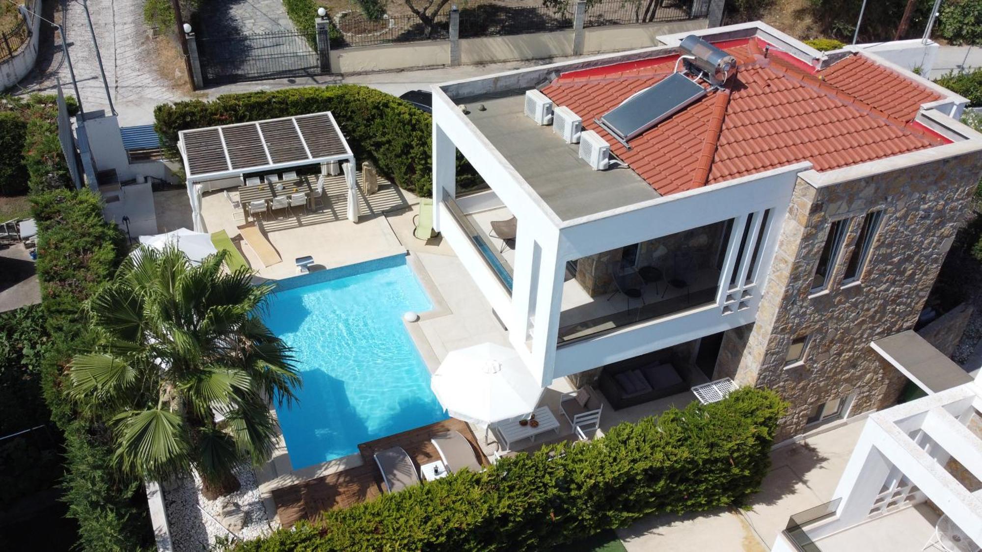 Villa Douglas - Private Pool, Bbq, 4Bdrms, View Pefkochori Exteriér fotografie